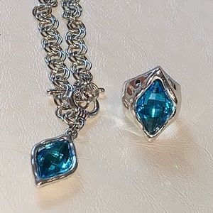 🆕 Blue Topaz Jewelry Set